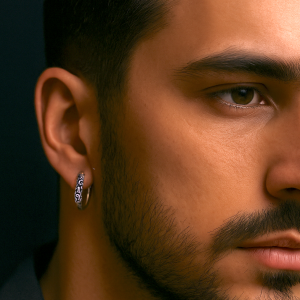 boucles oreilles argent homme