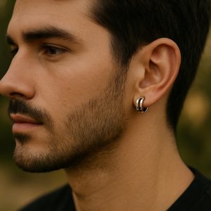 boucles oreilles créoles argent homme